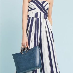 Anthropologie Striped Jacquard Jumpsuit